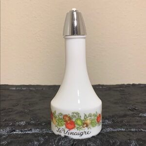 Vintage Gemco “Spice of Life” White Milk Glass Vinegar Cruet